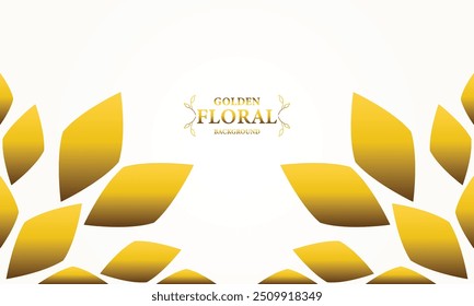 golden white background with golden leaves . Vector illustration. Can be used for advertising, presentation.