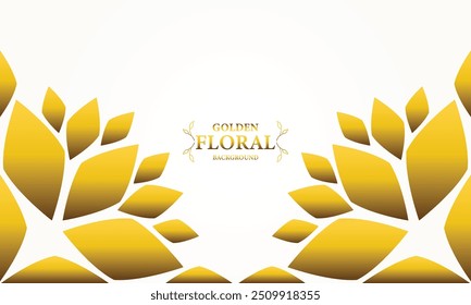 fundo branco dourado com folhas douradas . Ilustração vetorial. Pode ser usado para publicidade, apresentação.