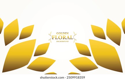 golden white background with golden leaves . Vector illustration. Can be used for advertising, presentation.