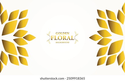 Fondo blanco dorado con hojas doradas . Ilustración vectorial. Se puede utilizar para publicidad, presentación.