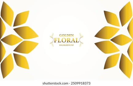 golden white background with golden leaves . Vector illustration. Can be used for advertising, presentation.