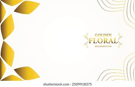 golden white background with golden leaves . Vector illustration. Can be used for advertising, presentation.