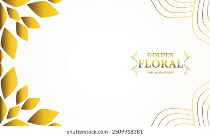 fundo branco dourado com folhas douradas . Ilustração vetorial. Pode ser usado para publicidade, apresentação.