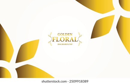 golden white background with golden leaves . Vector illustration. Can be used for advertising, presentation.