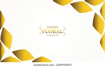 golden white background with golden leaves . Vector illustration. Can be used for advertising, presentation.