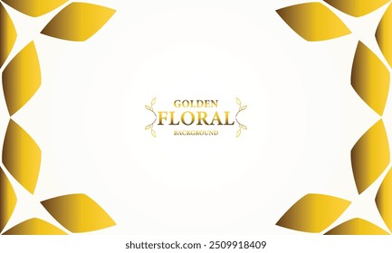 golden white background with golden leaves . Vector illustration. Can be used for advertising, presentation.