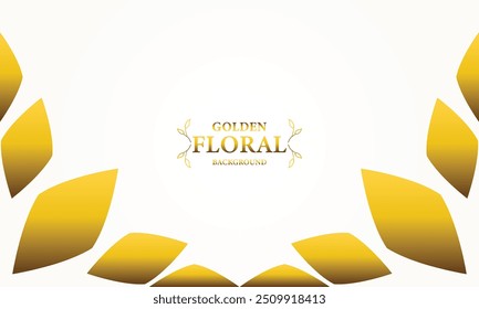 Fondo blanco dorado con hojas doradas . Ilustración vectorial. Se puede utilizar para publicidad, presentación.