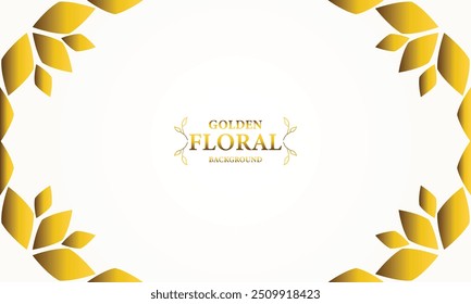 fundo branco dourado com folhas douradas . Ilustração vetorial. Pode ser usado para publicidade, apresentação.