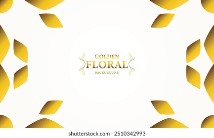 golden white background with golden leaves . Vector illustration. Can be used for advertising, presentation.