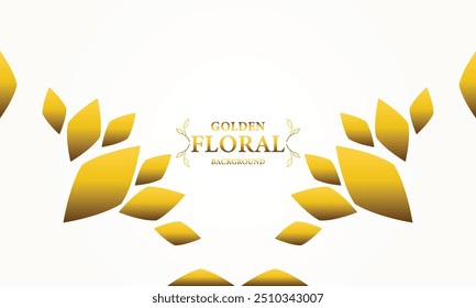 golden white background with golden leaves . Vector illustration. Can be used for advertising, presentation.