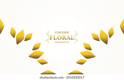 golden white background with golden leaves . Vector illustration. Can be used for advertising, presentation.