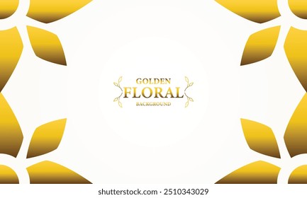 golden white background with golden leaves . Vector illustration. Can be used for advertising, presentation.