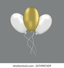 Goldene und weiße Ballons Vektorgrafik zu feiern Sieg und Neues Jahr!