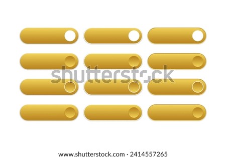 Golden and white buttons templates.