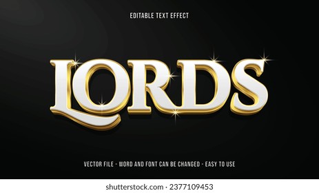 Golden white luxury editable text effect