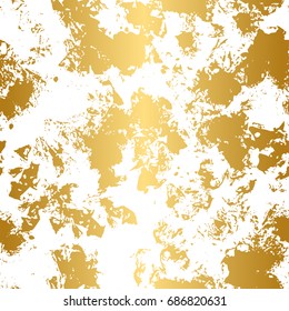 Golden and white seamless pattern. Modern abstract design. Hand drawn ink pattern. Brush texture.