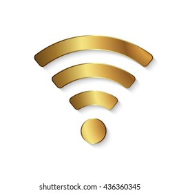 Golden wifi logo. Vector graphic design