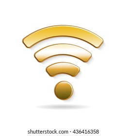 Golden wifi logo. Vector graphic design