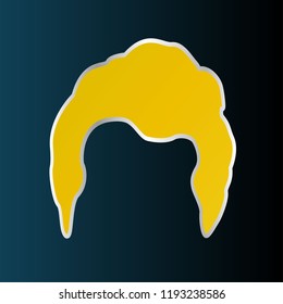 golden wig. logo icon has mean integrity creative, active, honor and playful. 