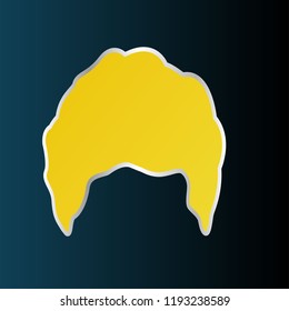 golden wig. logo icon has mean integrity creative, active, honor and playful. 