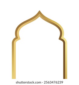 golden window dome mosque islamic design vector illustration