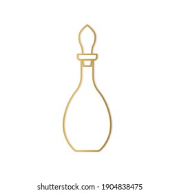 golden wine carafe, decanter  - vector illustration