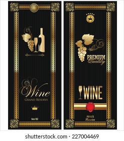 Golden wine label collection