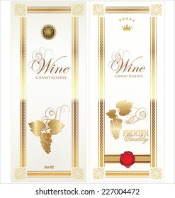 Golden wine label collection
