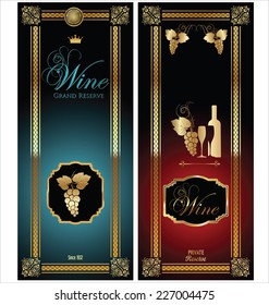 Golden wine label collection