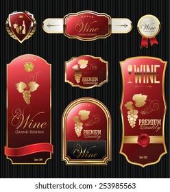 Golden wine label collection