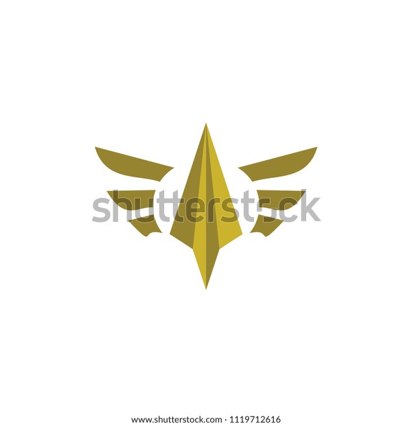 Golden Wing Arrow Logo Stock Vector (Royalty Free) 1119712616
