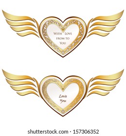 Golden Wing Heart Set