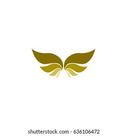Golden Wing logo design vector