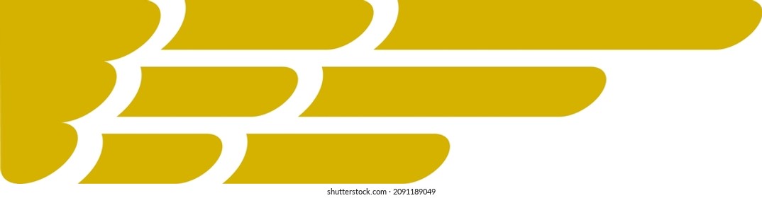 Golden wing logo. Eagle or phoenix symbol in simple minimalistic style