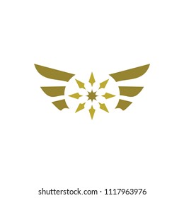 golden wing with star logo