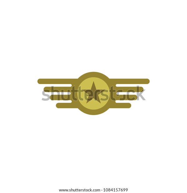 Golden Wing with star\
logo design vector