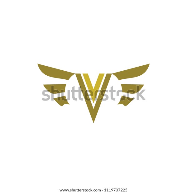 Golden Wing with V letter\
logo