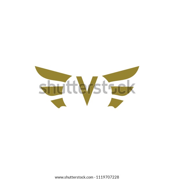 Golden Wing with V letter\
logo