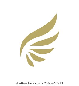 Golden wing vector.  angel wings icon