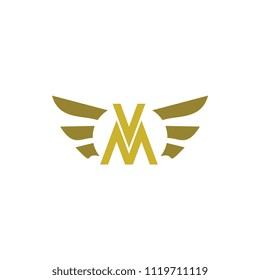 Golden Wing with VM letter logo