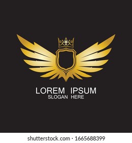 goldener Schild mit Kronenlogo / Kräutersymbol