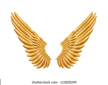 Golden Wings Stock Vector (Royalty Free) 115820299 | Shutterstock