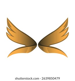 Golden Wings Abstract Illustration of Grace and Freedom