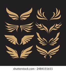 Golden Wings Angel Vector Illustration