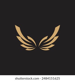 Golden Wings Angel Vector Illustration