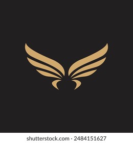 Golden Wings Angel Vector Illustration