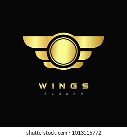 Golden Wings Emblem Logo