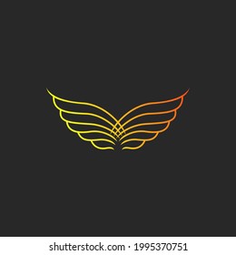 Golden Wings Icon Logo Design Vector