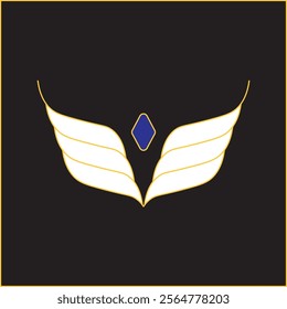 Golden Wings Symbol Logo Illustration