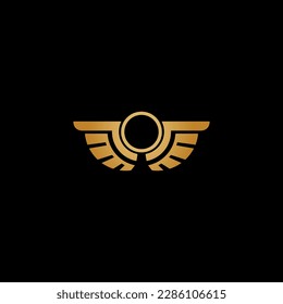 golden wings vector illustration for icon, symbol or logo. golden wings template logo